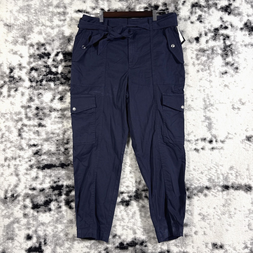 Lauren‎ Ralph Lauren Pants Womens Size 14 Dark Blue Cargo Belted Stretch